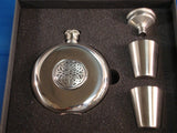 Flask Set Round- Celtic Knot
