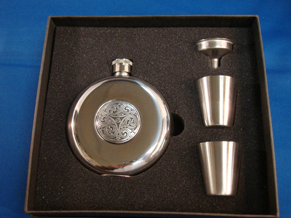 Flask Set Round - Celtic Swirl