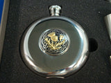 Flask Set Round - Celtic Thistle Gilt