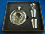 Flask Set Round - Celtic Thistle Gilt