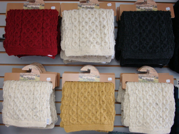 Arran Knit 100% Wool Scarf - Colours