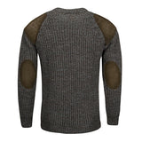 Men's Suede Patch 100% Wool Sweater