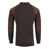 Men's Suede Patch 100% Wool Sweater