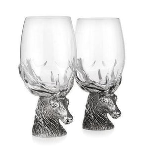 Stag Pewter Glasses Pair